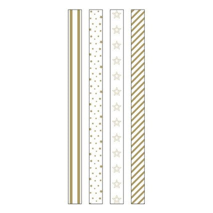DIY Paper Stars - Gold and White Patterned, 1.5cm, Det Gamle Apotek