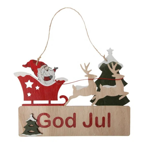 God Jul Sign with Santa