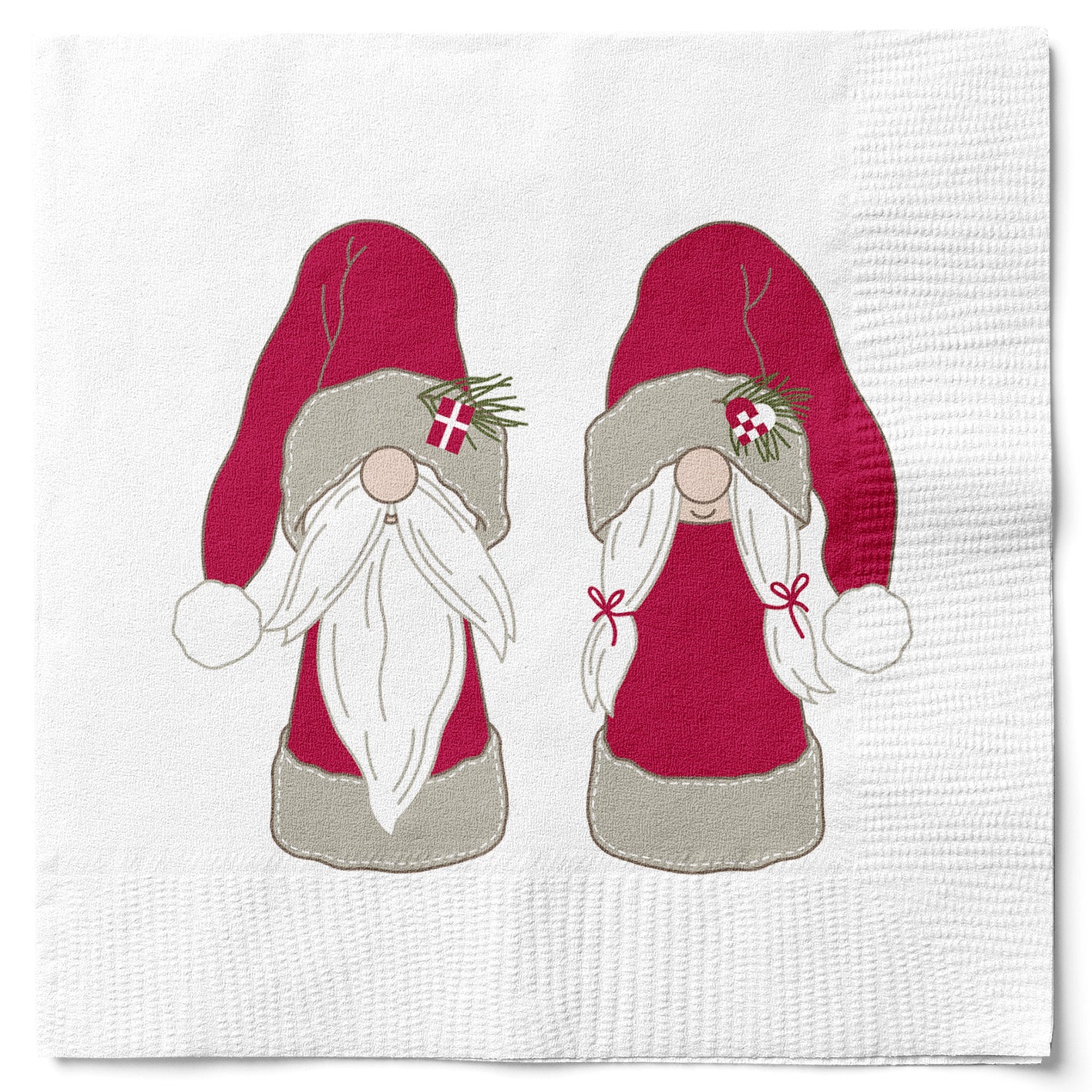 Serviettes - Dansk Jul Nisser Couple