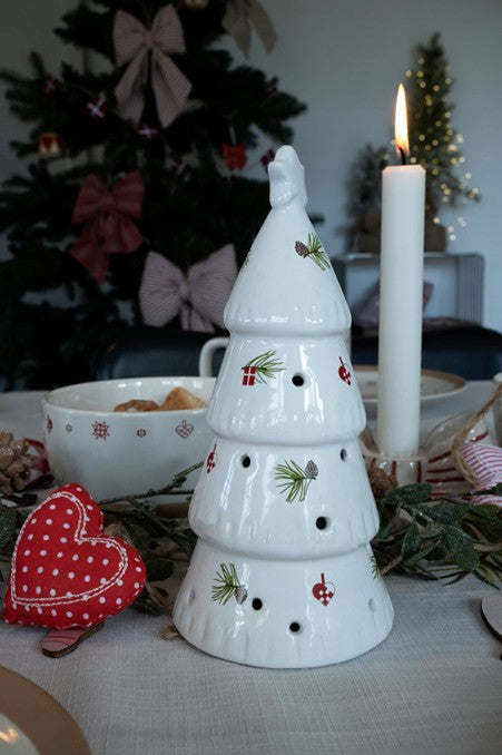 Juletraeer med LED, Ceramic Christmas Tree with LED - (Set of 3)