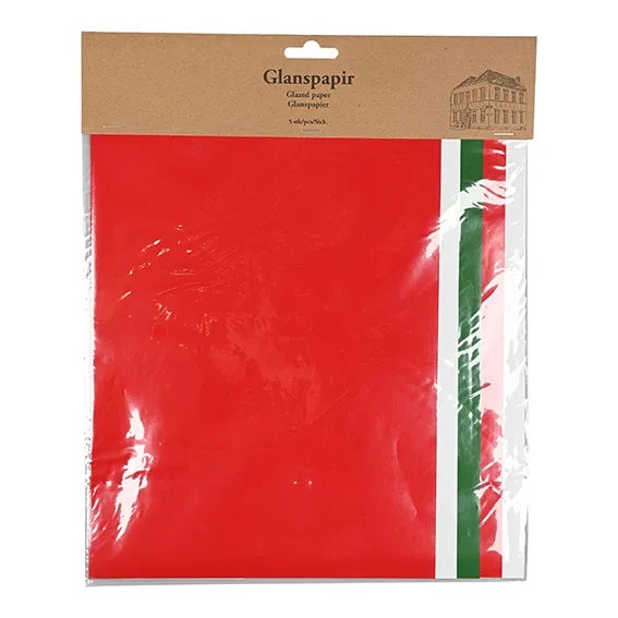 Glanspapir 5 Sheets, Christmas Colours