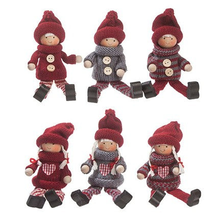 Small Christmas Figures with Hanging Legs