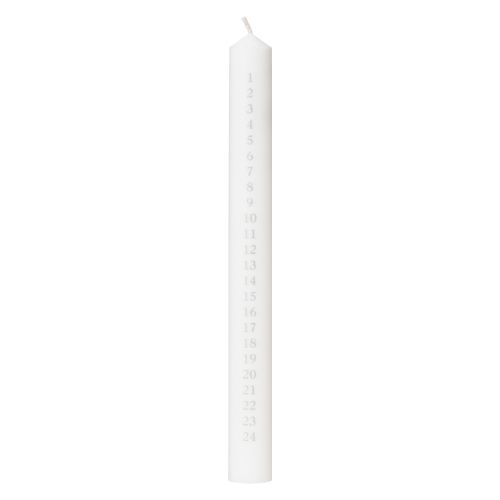 Calendar Candle, 3cm x 30cm Silver numbers