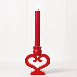 Candle Holder, Red Heart for 2cm Candles
