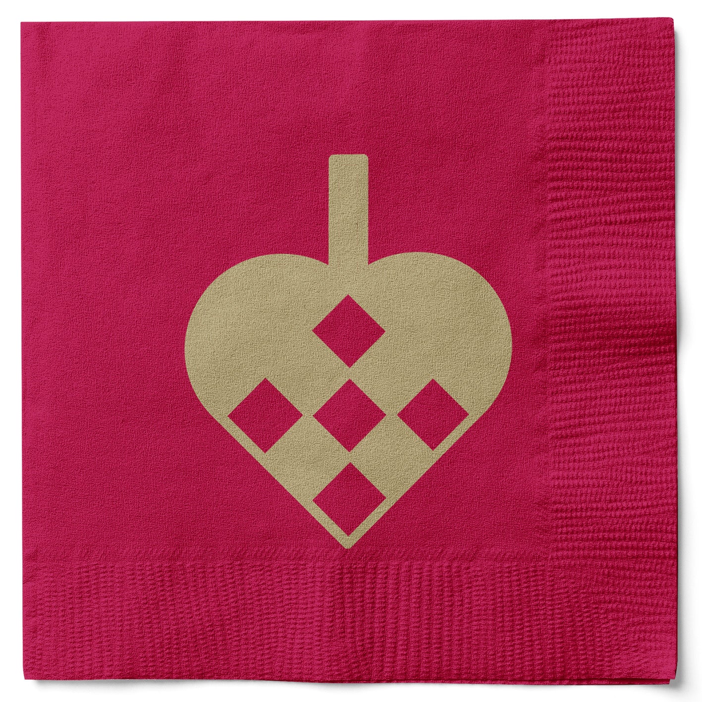 Serviette - Braided Heart Red