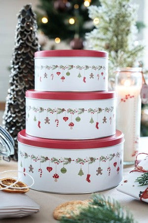 Cake Tins (Set of 3 Tins) Celebrate Danish Christmas Motive