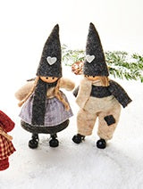 Nisser Couple, A Sweet Pair, Grey Felt, 24cm (Set of 2)