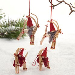 Pixies on Goats, Decoration to Hang (Set of 4)