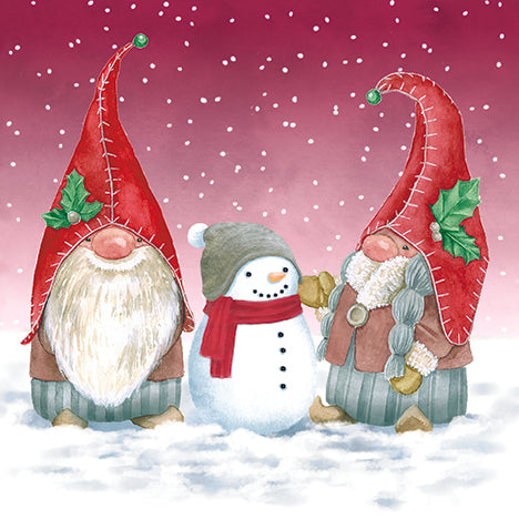 Serviettes - Elf and Snowman