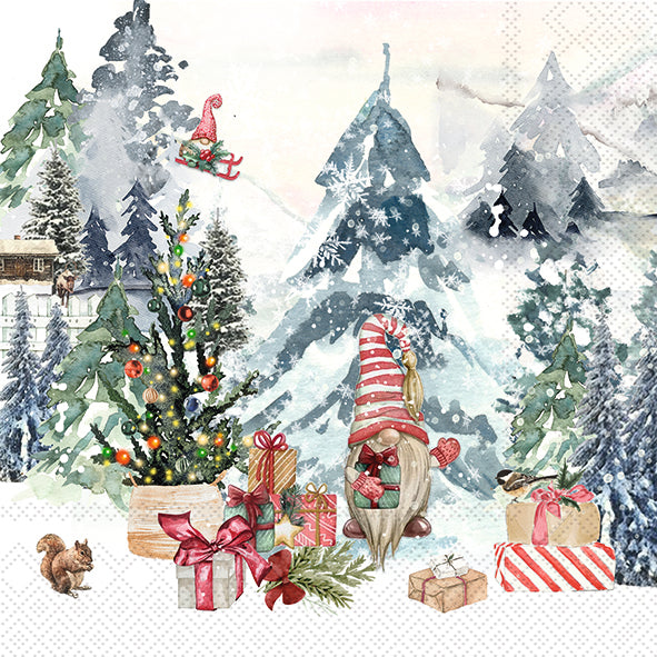 Serviettes - Gnome with Gifts