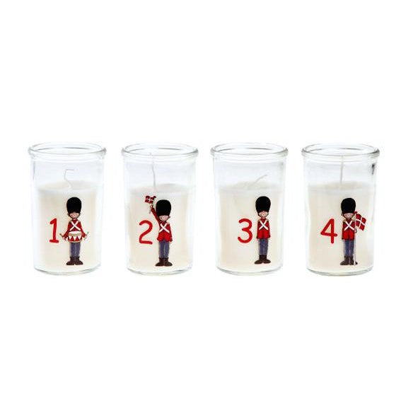 Advent Candles in Glass, Soldiers with Danish Flags, Det Gamle Apotek