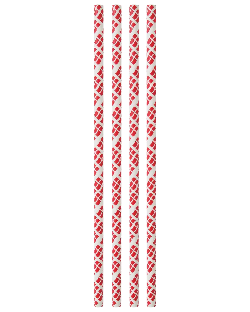 Straws Paper with Danish Flag - 10 Pack