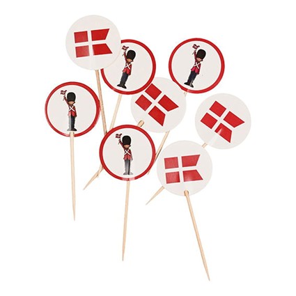 Flags and Nostalgic Soldiers on Sticks for Food and Decoration