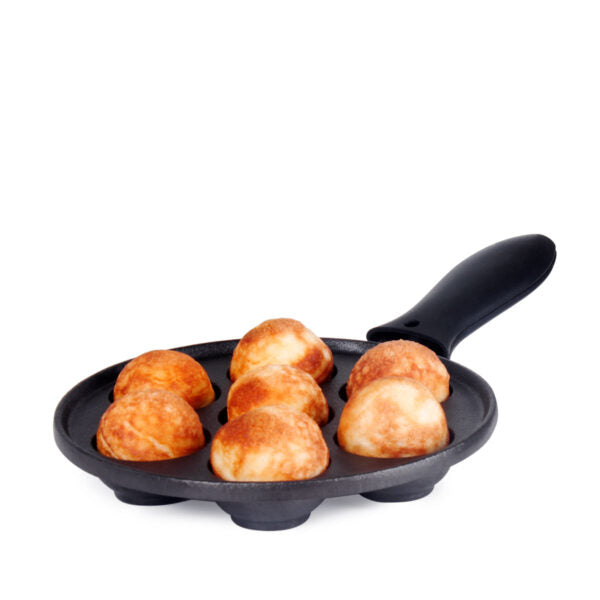 Æbleskive Pande is Støbejern, Cast Iron Æbleskive Pan