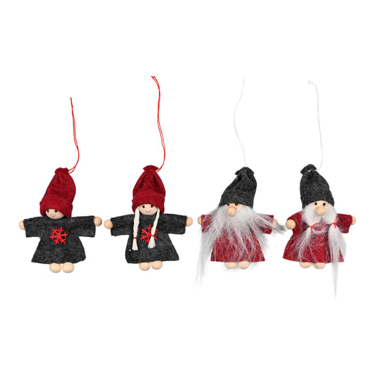 Mini Pixies and Nisser for Hanging (Set of 4)