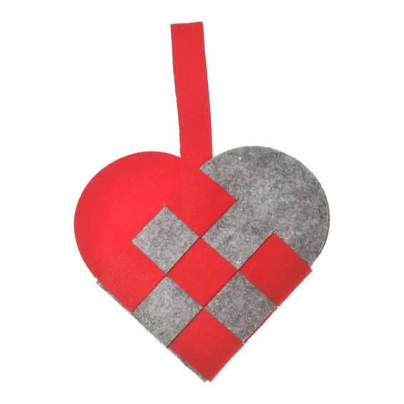 Braided Heart, Felt, for hanging
