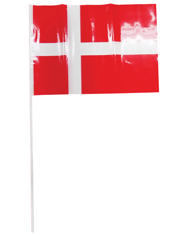 Danish Flags, 10 Pack - Plastic