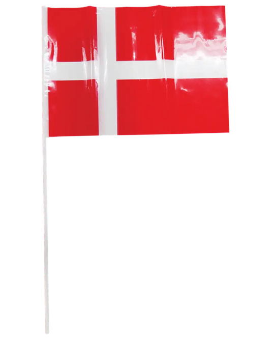 Danish Flags, 10 Pack - Plastic