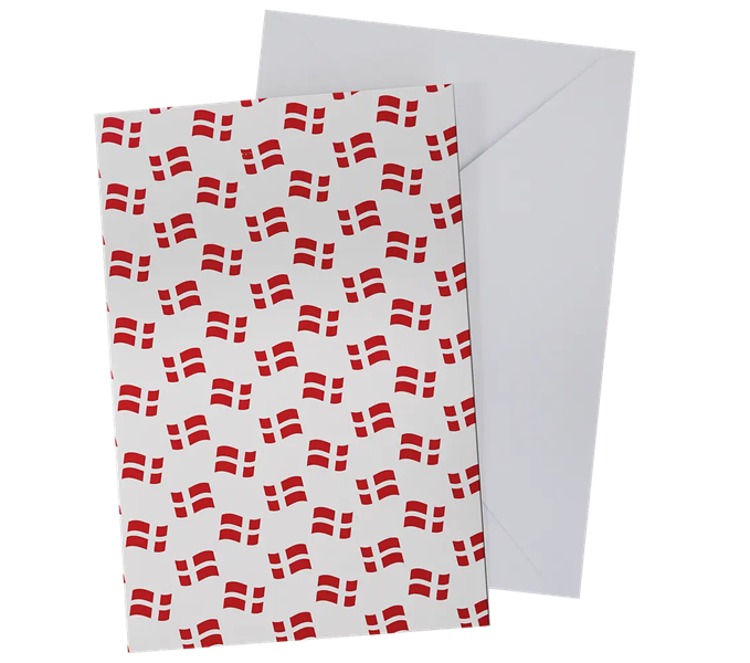 Greeting Card with Danish Flags