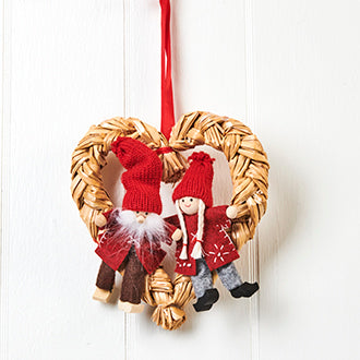 Christmas Wreath, Palm Heart with Pixies .