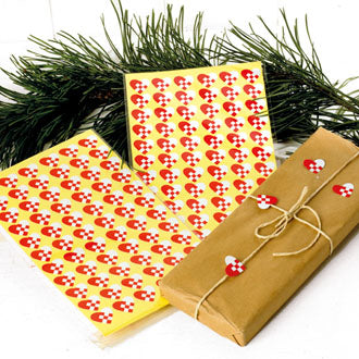 Braided Hearts Stickers, Red and White