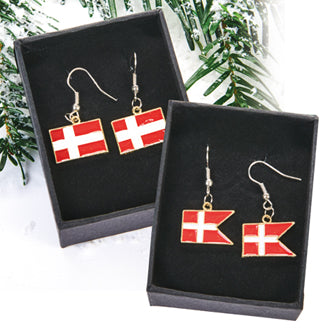 Earrings - Danish Flags, Metal