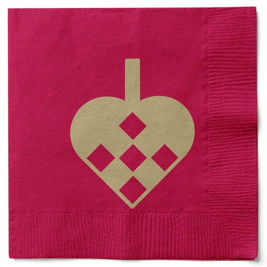Serviette - Braided Heart Red
