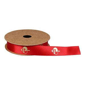 Dansk Jul, Braided Heart Gift Ribbon, Red
