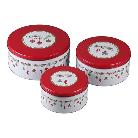 Cake Tins (Set of 3 Tins) Celebrate Danish Christmas Motive
