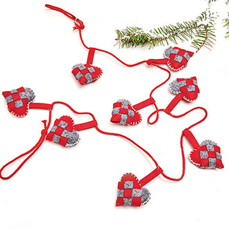 Garland with Braided Felt Hearts