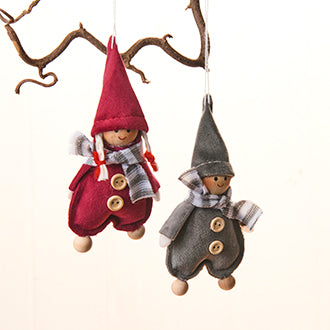 Danish Velour Kids, Red and Grey (Pack of 2)