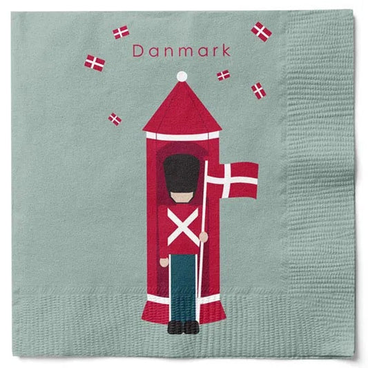 Serviette - Soldier with Dannebrog Flag