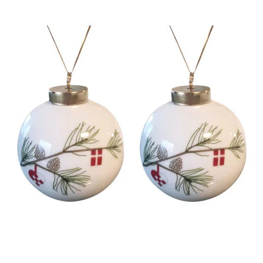 Dansk Jul, Ceramic Baubles (2 pack)
