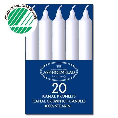 Crown Candles, Kanal Kronelys, 2.5cmx20cm, Box 20
