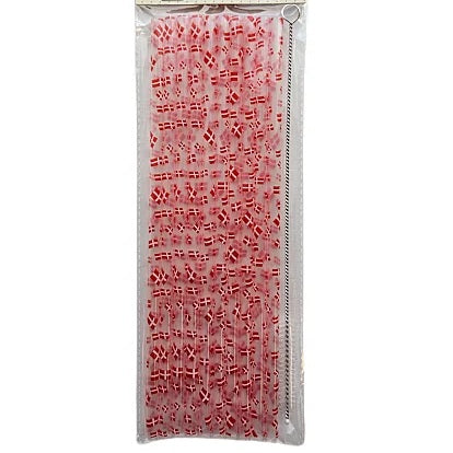 Straws Reusalbe with Danish Flag - 10 Pack